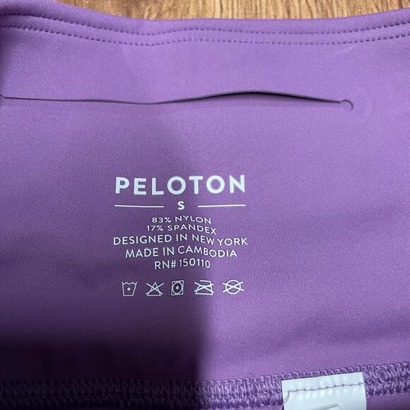 Peloton Solid Purple Essential Capri Leggings Basic Cycle Pants Size Small - Picture 3 of 6